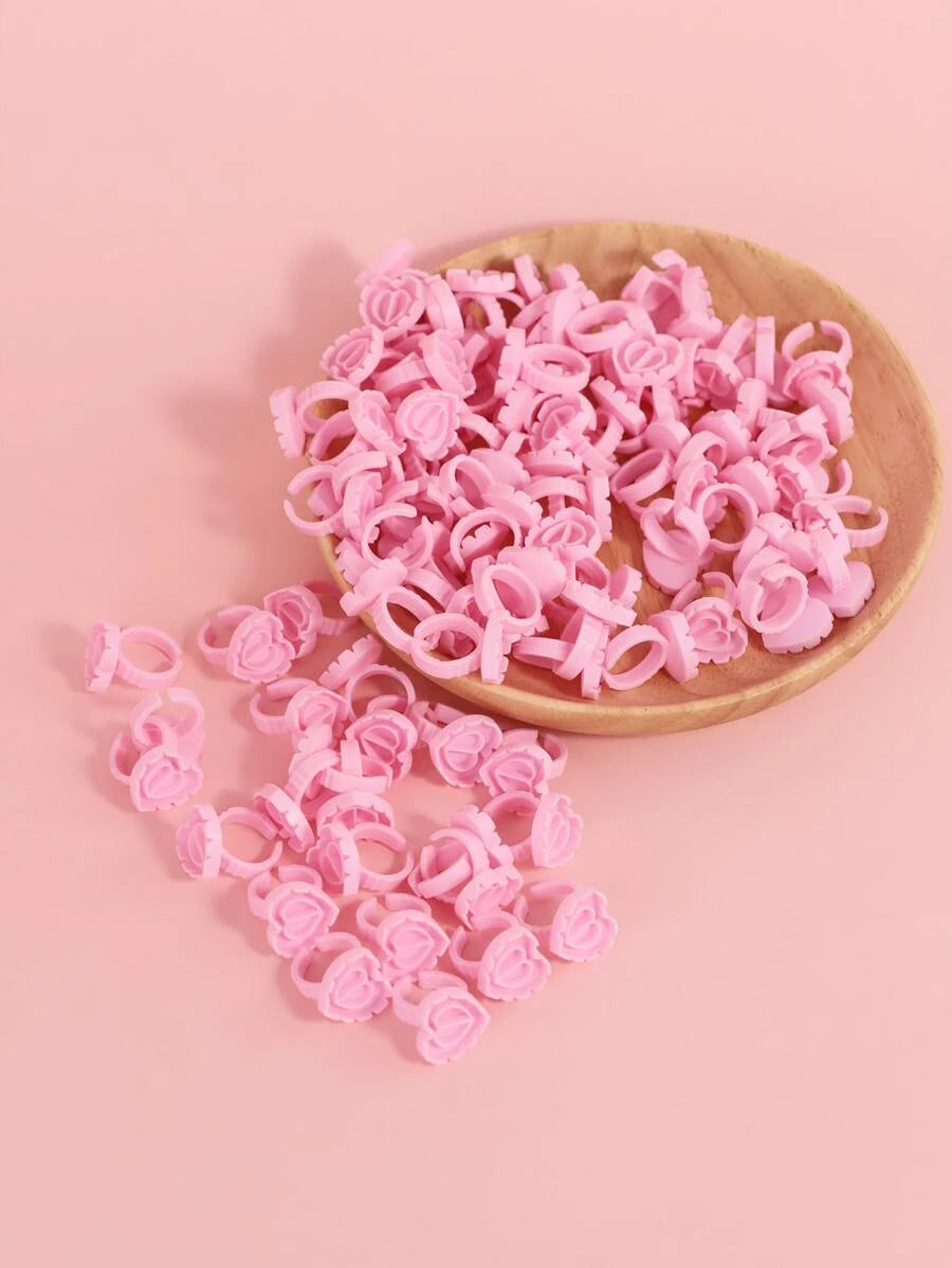 Heart Glue Rings Pink