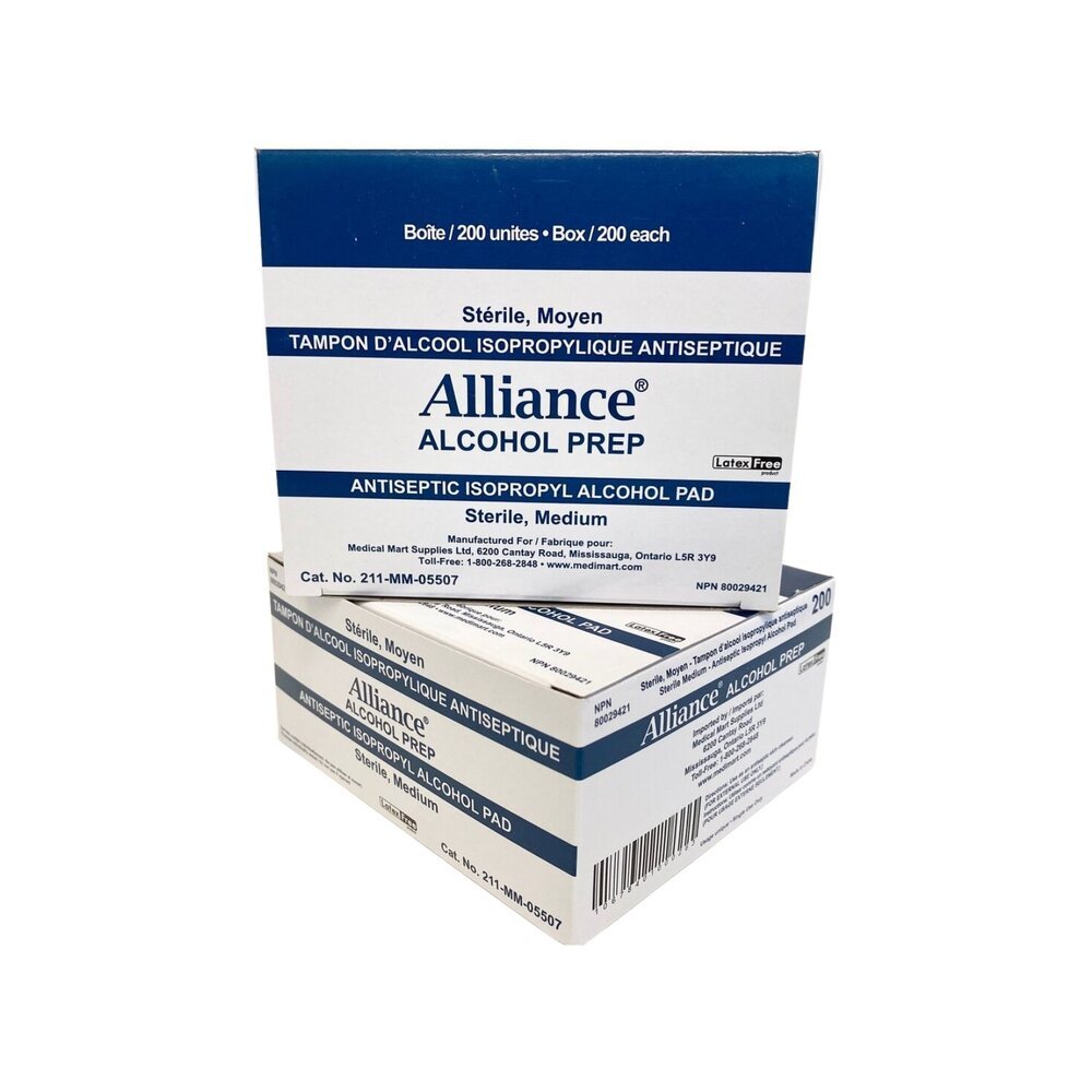 Alcohol Disinfection Prep Pads - Medium