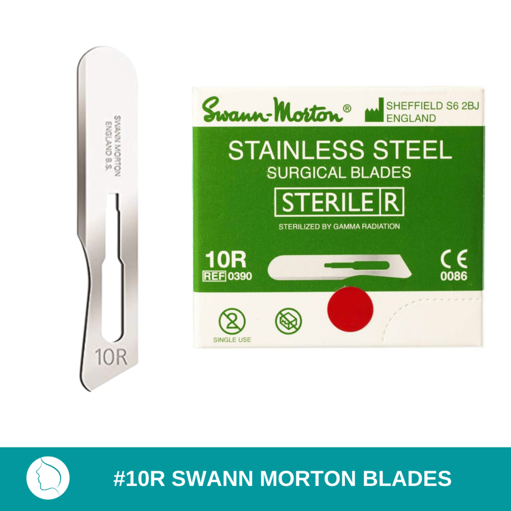 #10R Swann Morton Dermaplaning Blade (Butter Blade) - Stainless Steel - 100PC