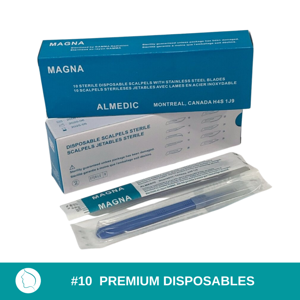 #10 Disposable Dermaplaning Scalpels - Premium, Blade & Handle, Sterile