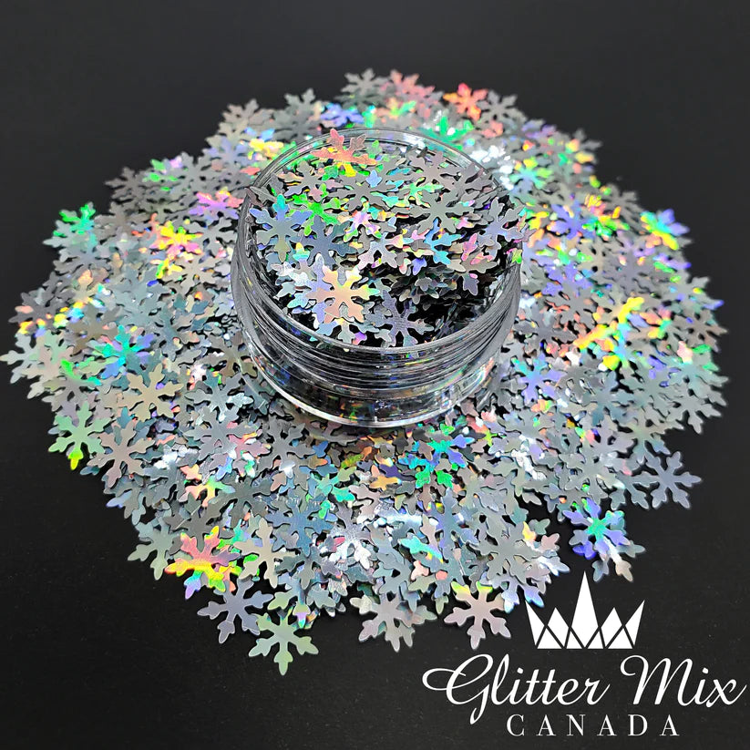 377 Silver Holographic Snow Flakes