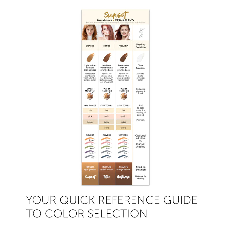 Sunset Collection Color Chart